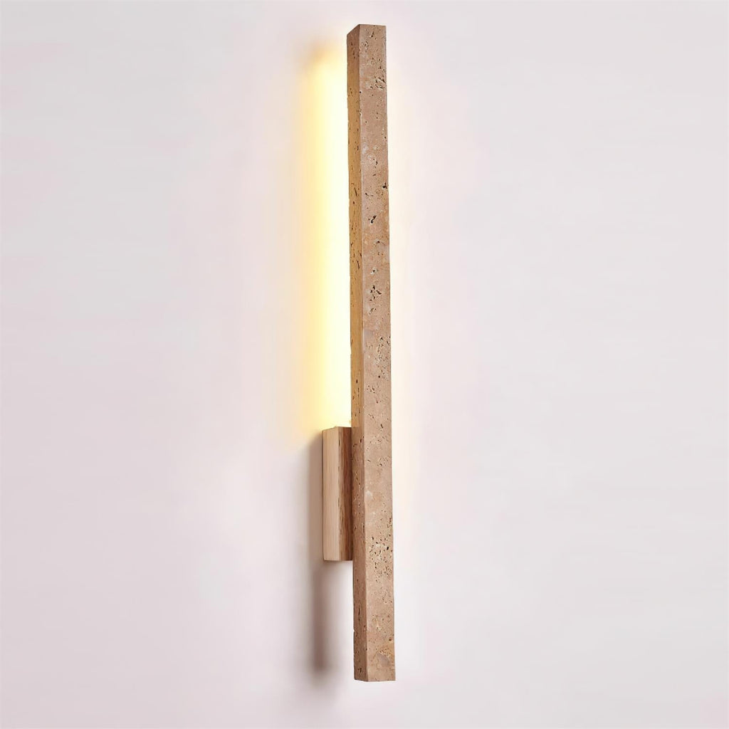 Lampada da parete sottile Opalyn in travertino - LED integrato bianco caldo 3000K