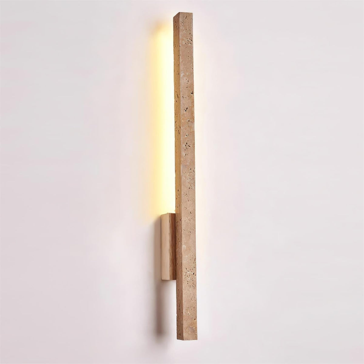 Lampada da parete sottile Opalyn in travertino - LED integrato bianco caldo 3000K
