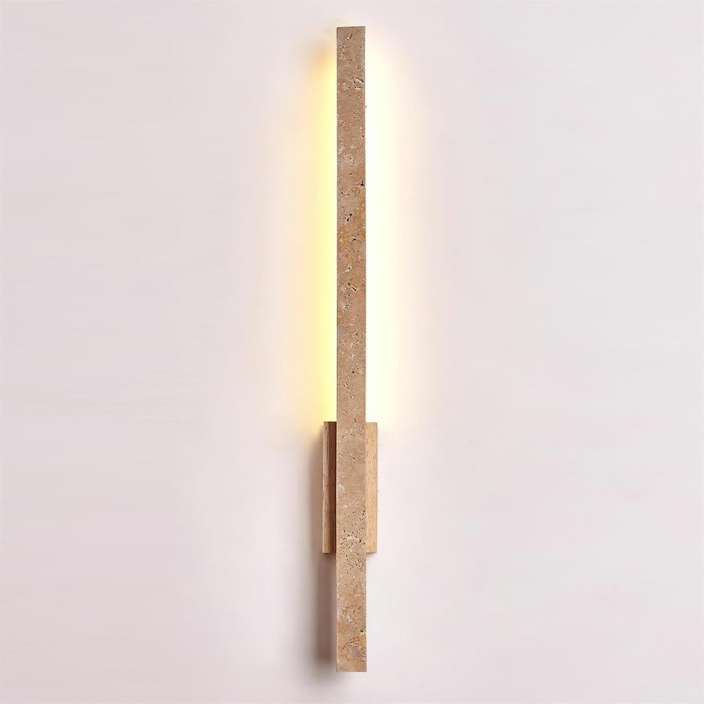 Lampada da parete sottile Opalyn in travertino - LED integrato bianco caldo 3000K