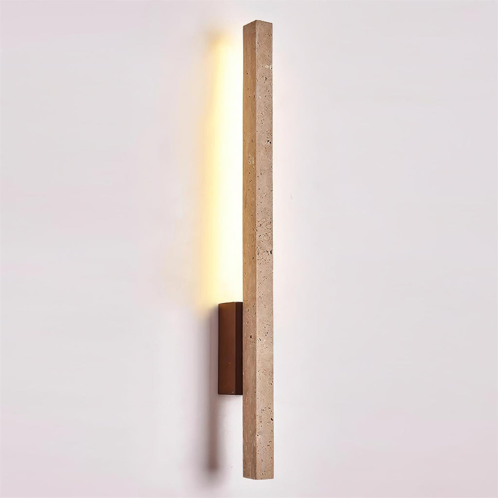 Lampada da parete sottile Opalyn in travertino - LED integrato bianco caldo 3000K