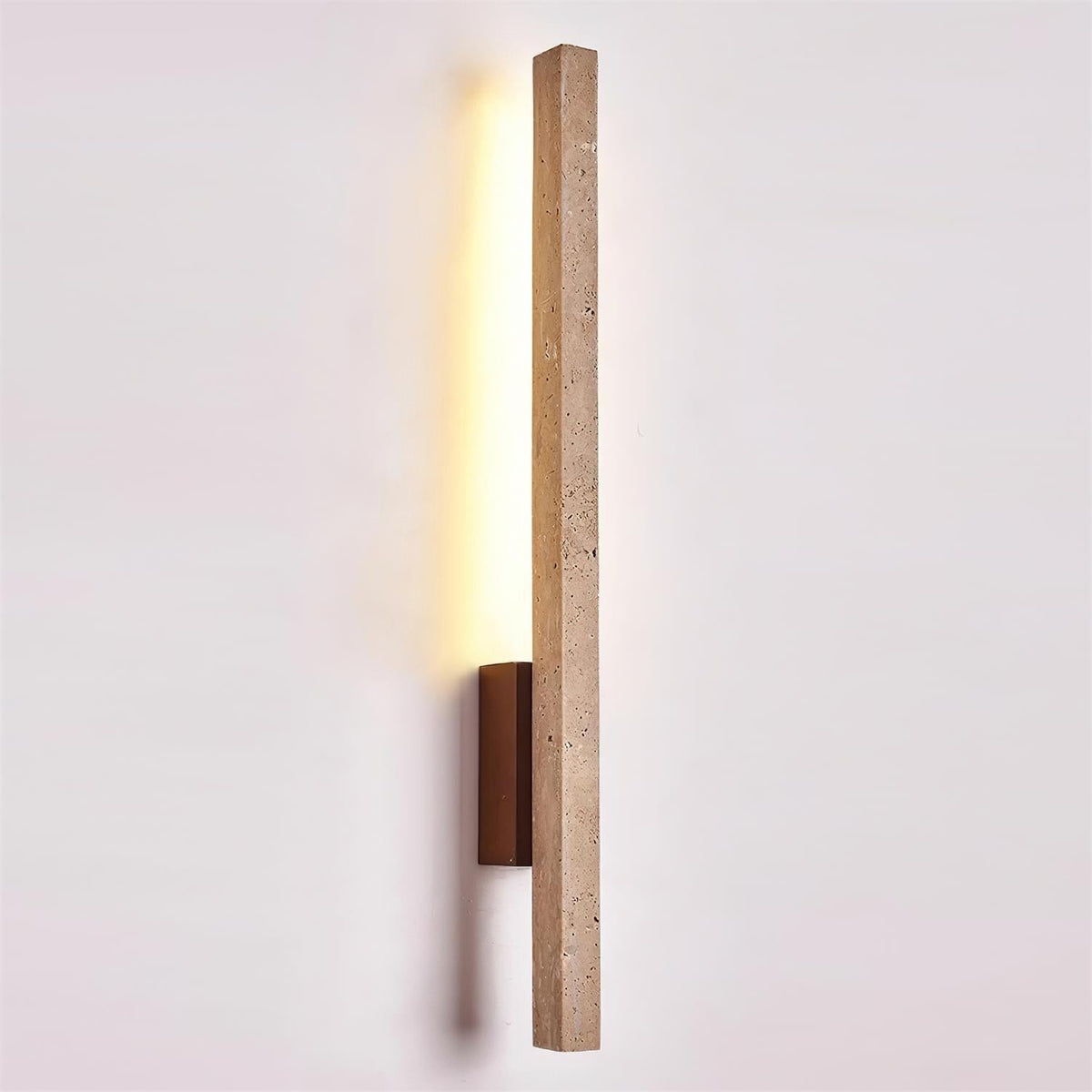 Lampada da parete sottile Opalyn in travertino - LED integrato bianco caldo 3000K