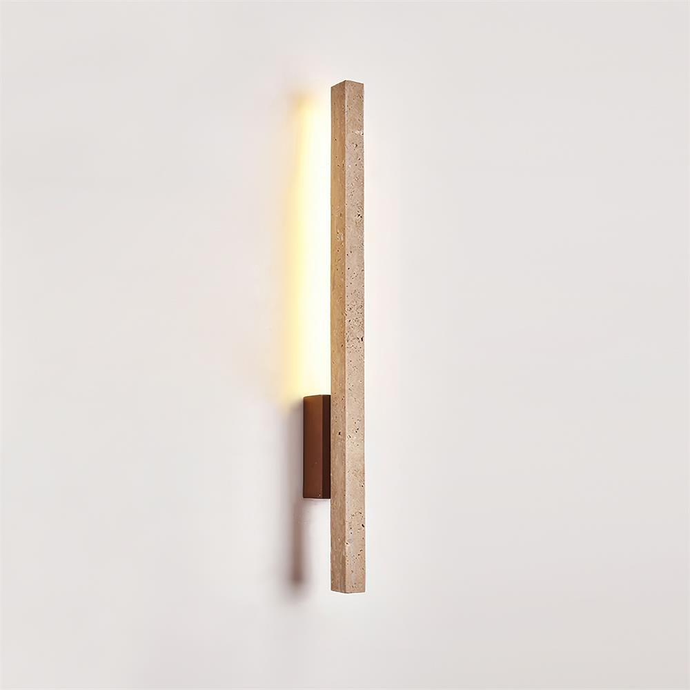 Lampada da parete sottile Opalyn in travertino - LED integrato bianco caldo 3000K