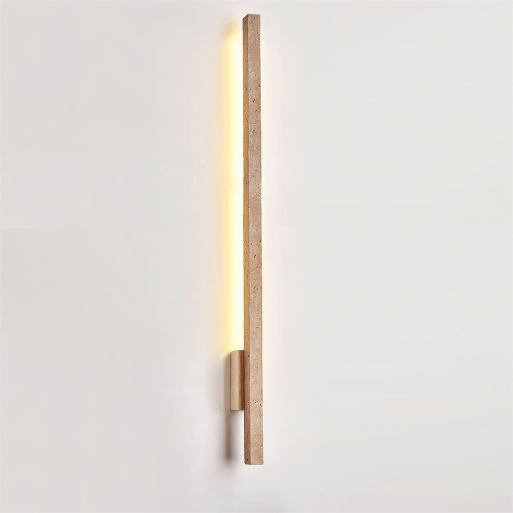 Lampada da parete sottile Opalyn in travertino - LED integrato bianco caldo 3000K