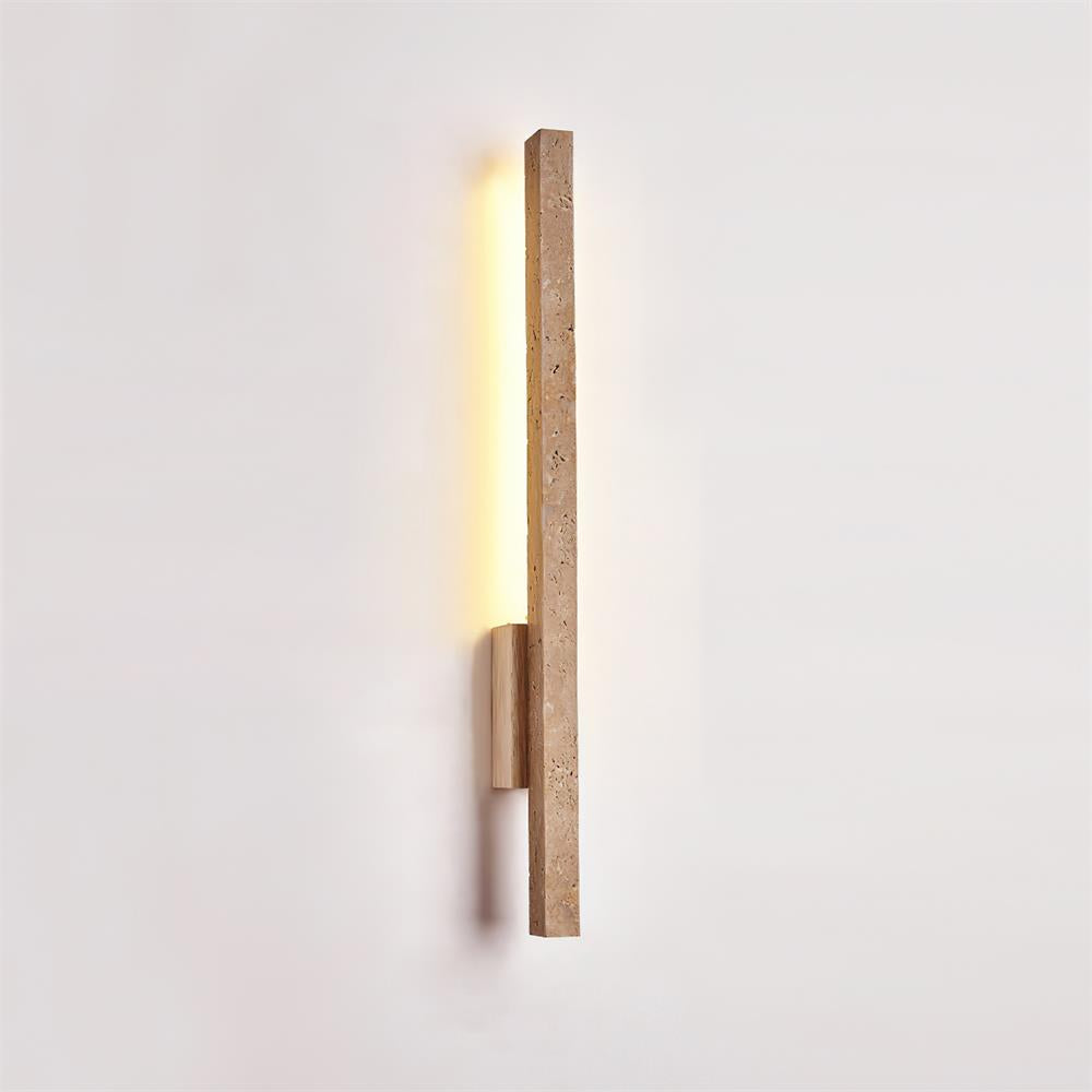 Lampada da parete sottile Opalyn in travertino - LED integrato bianco caldo 3000K