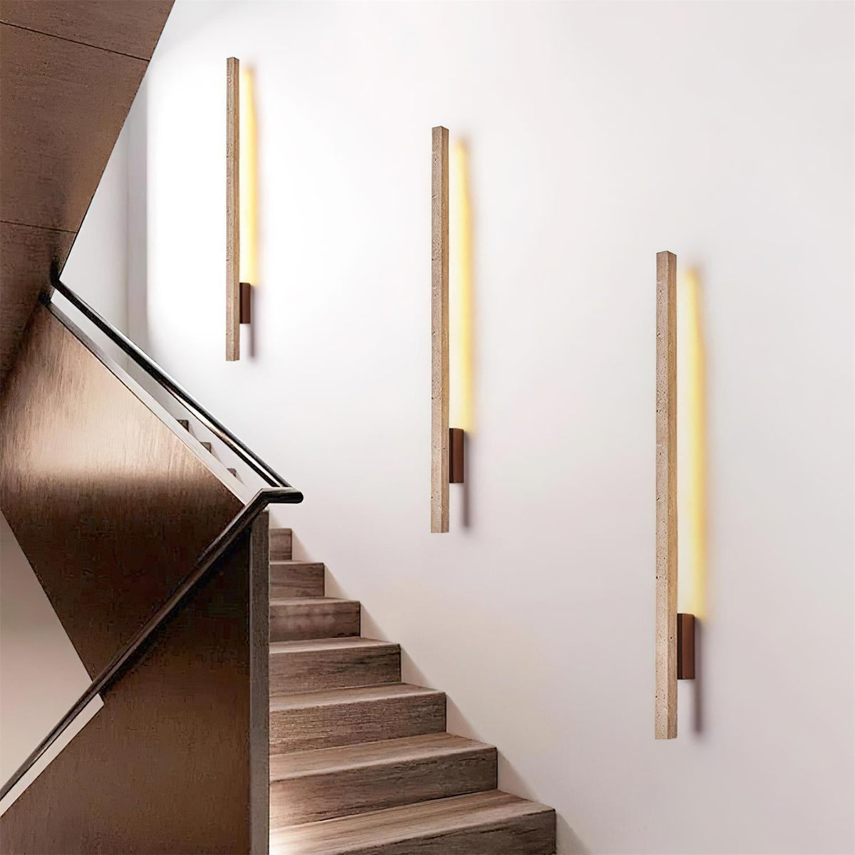 Lampada da parete sottile Opalyn in travertino - LED integrato bianco caldo 3000K