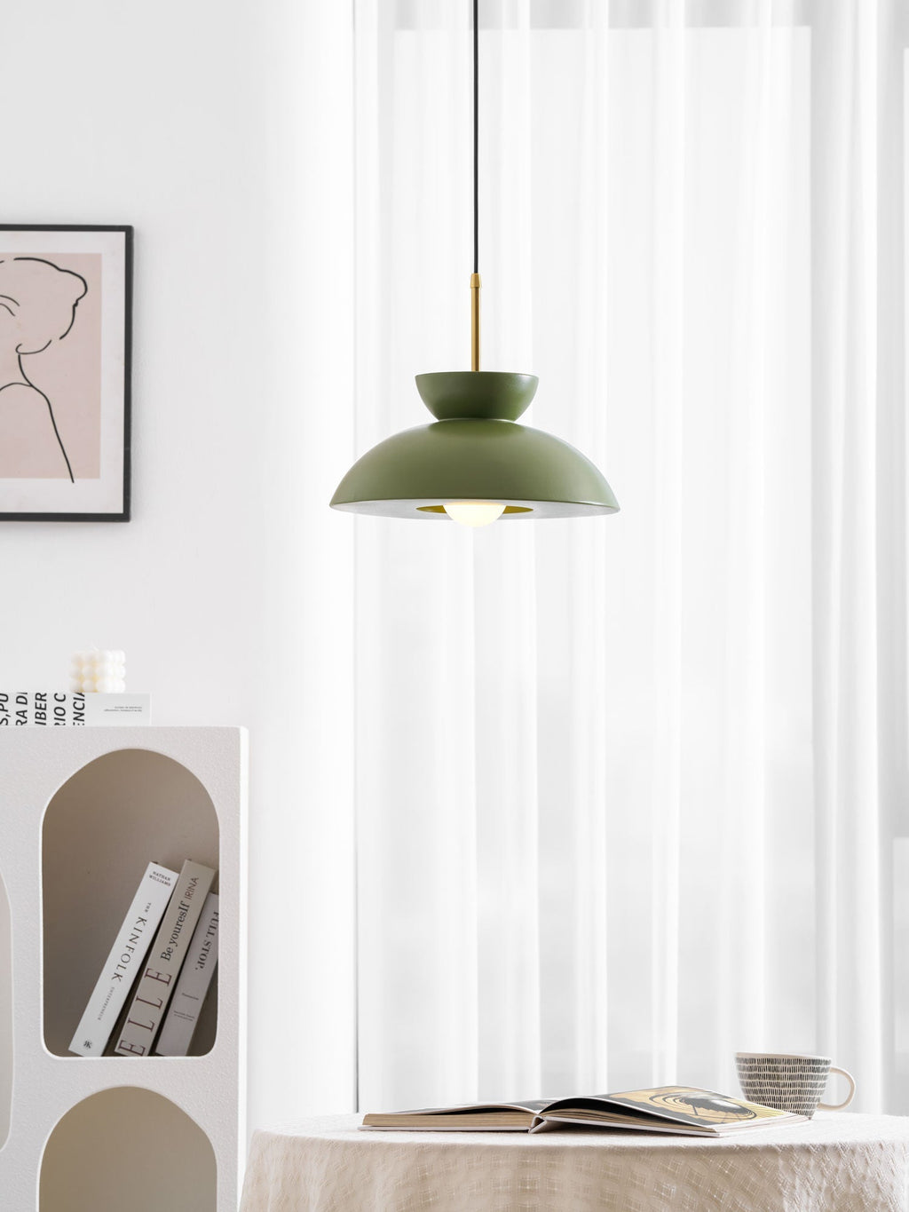 Závěsná lampa Veepee — obrácený sochařský design