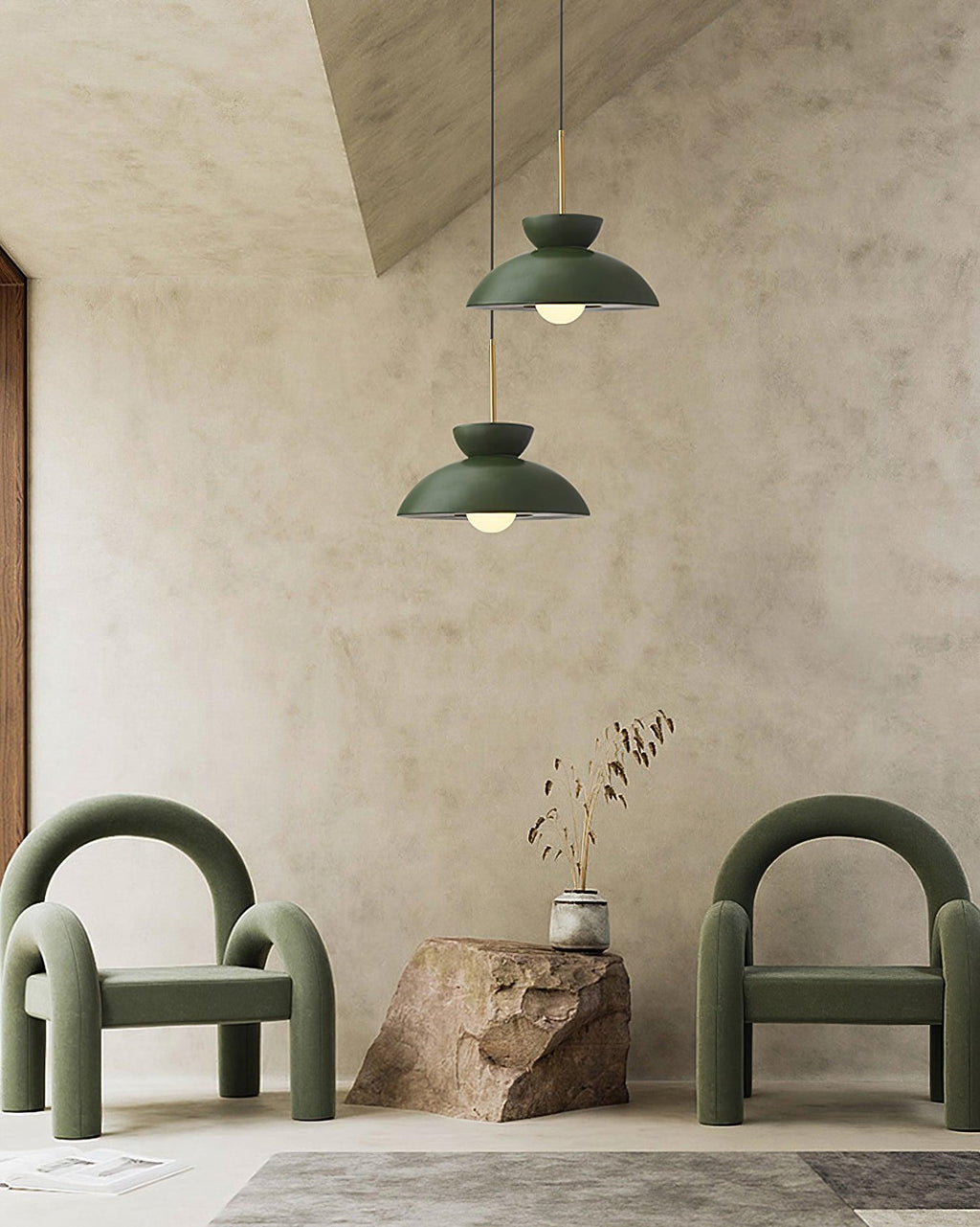 Závěsná lampa Veepee — obrácený sochařský design