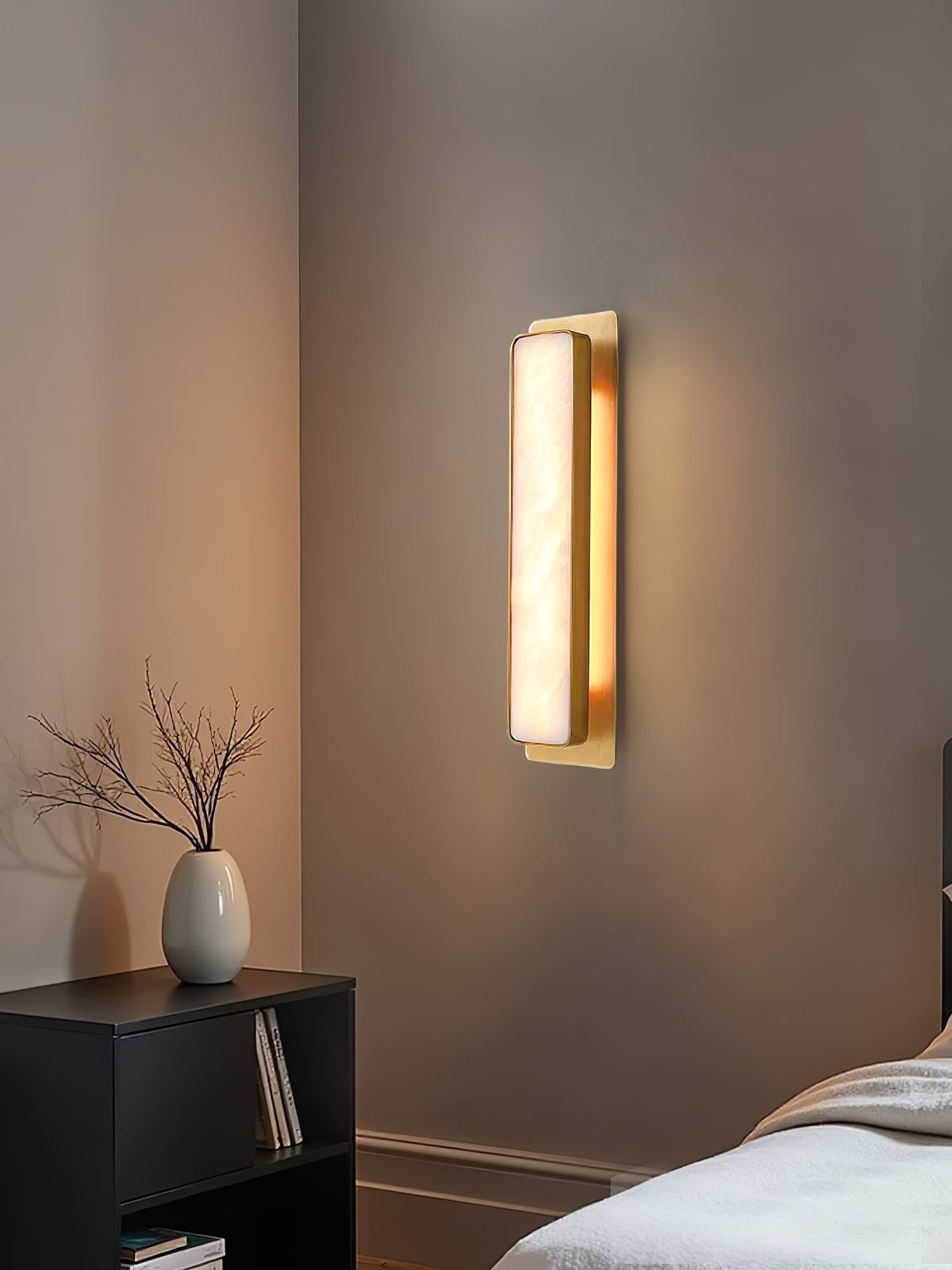 Velmora Alabaster Wall Light — Rounded Edges