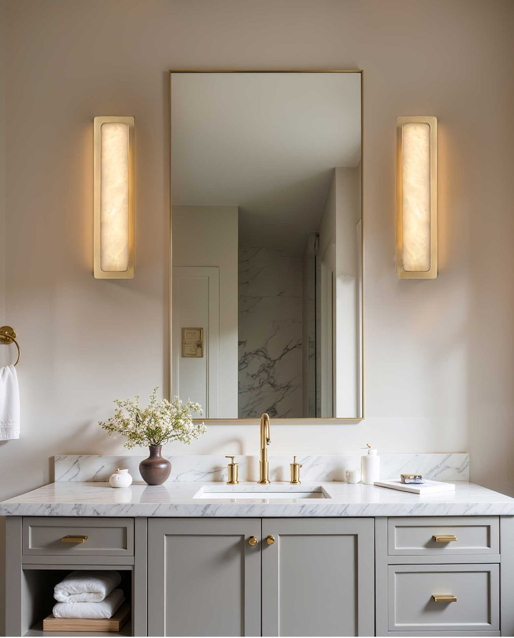 Velmora Alabaster Wall Light — Rounded Edges