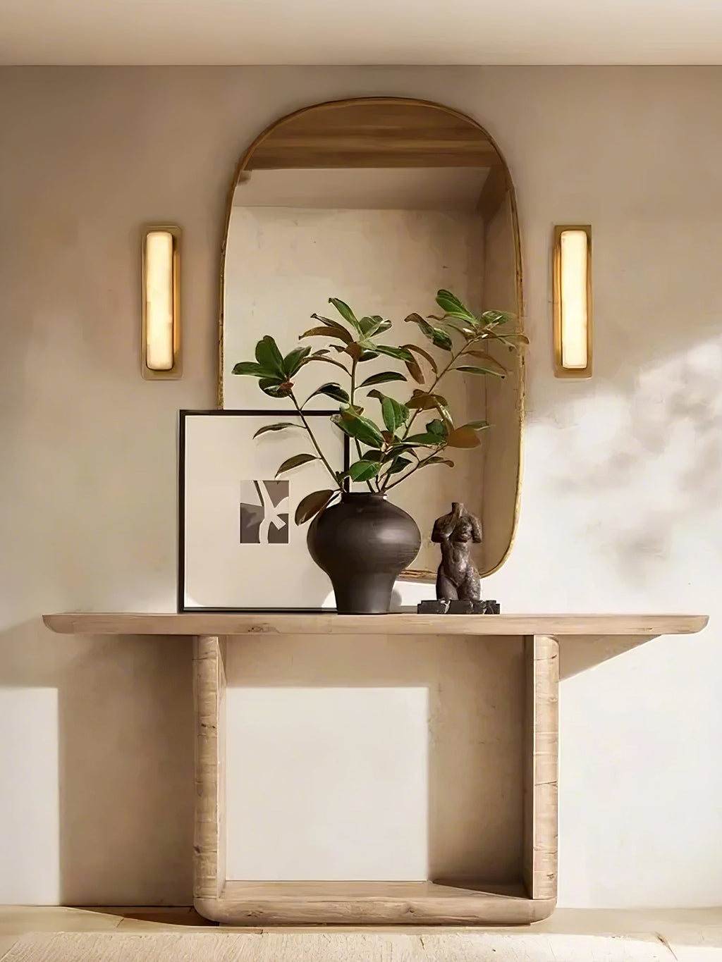 Velmora Alabaster Wall Light — Rounded Edges
