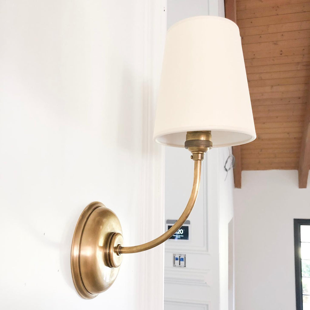 Nástěnná lampa Victor - černý bronz, látkové stínidlo