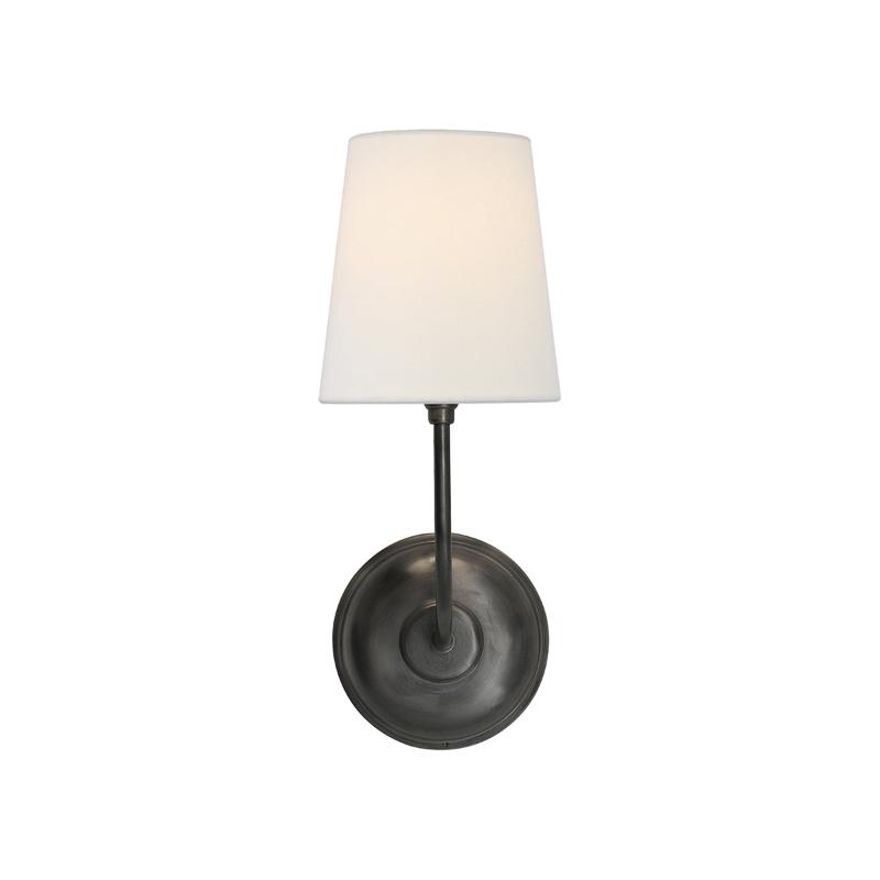 Nástěnná lampa Victor - černý bronz, látkové stínidlo