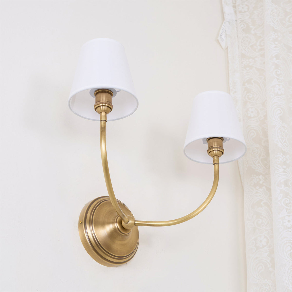 Nástěnná lampa Victor - černý bronz, látkové stínidlo