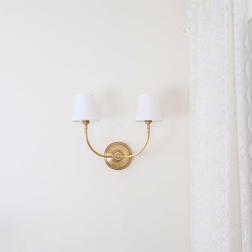 Nástěnná lampa Victor - černý bronz, látkové stínidlo