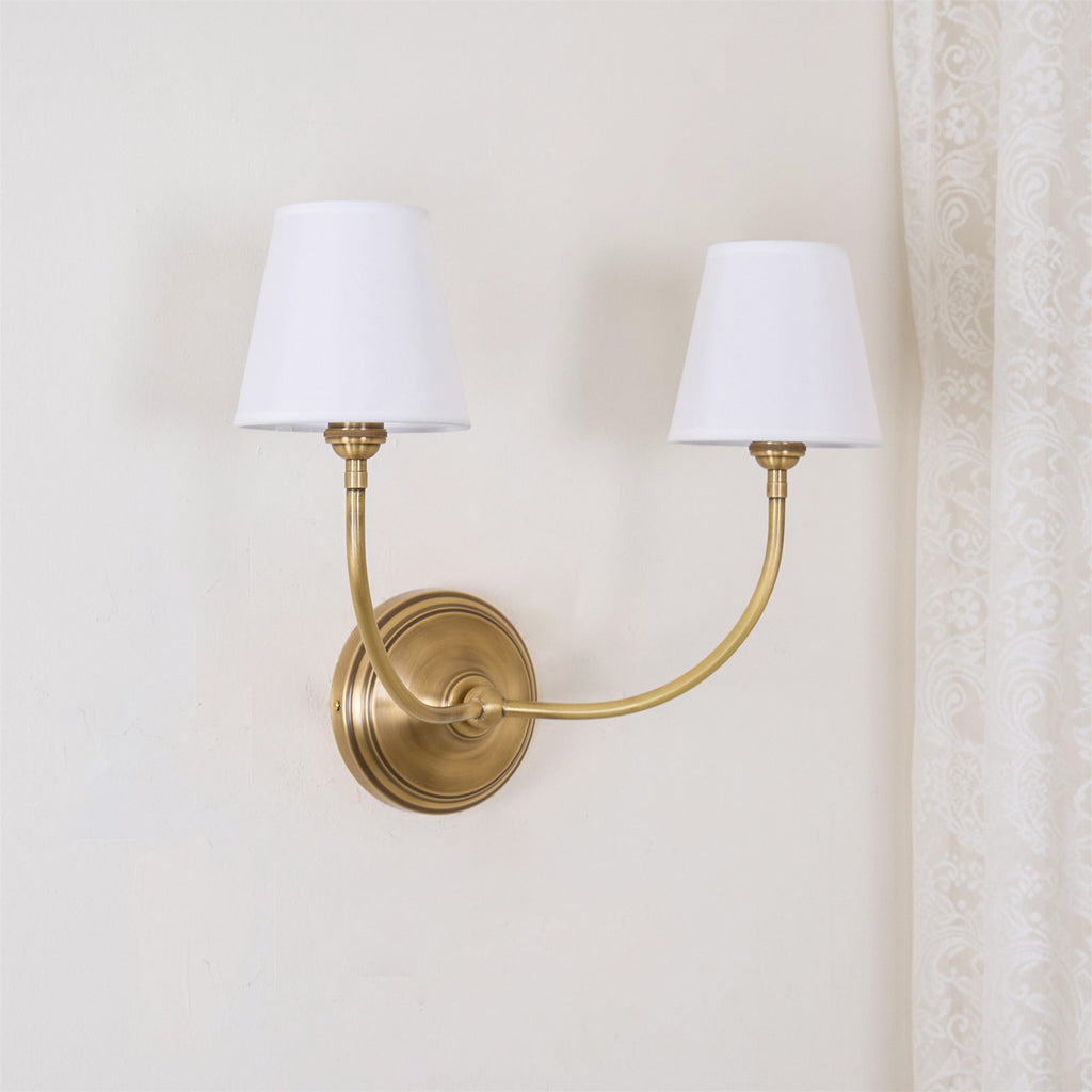 Nástěnná lampa Victor - černý bronz, látkové stínidlo