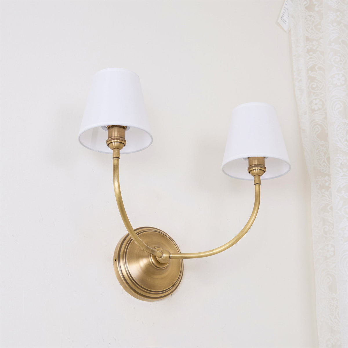 Nástěnná lampa Victor - černý bronz, látkové stínidlo