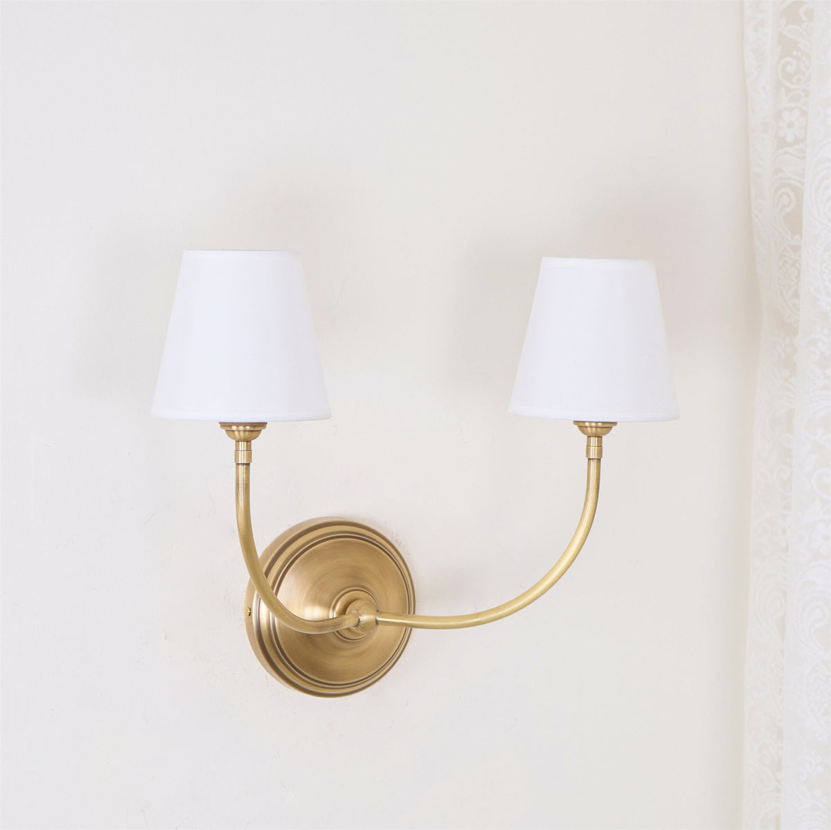 Nástěnná lampa Victor - černý bronz, látkové stínidlo