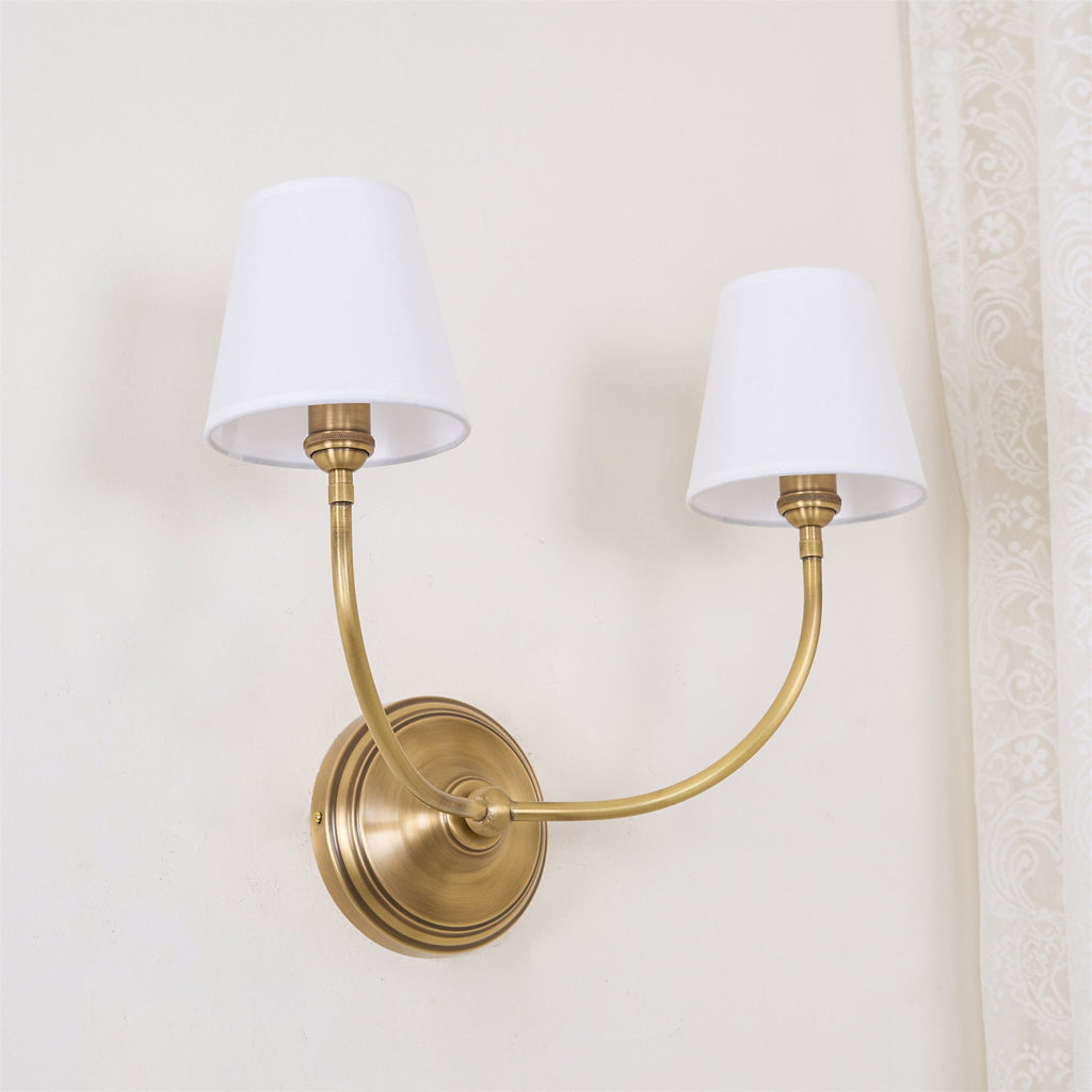 Nástěnná lampa Victor - černý bronz, látkové stínidlo