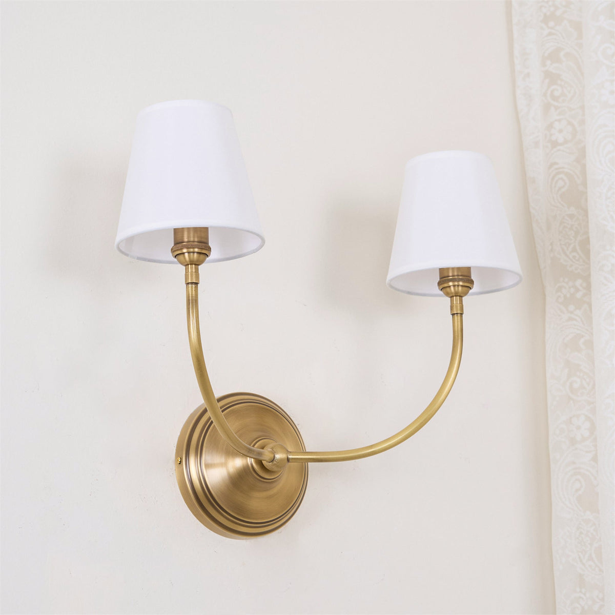 Nástěnná lampa Victor - černý bronz, látkové stínidlo