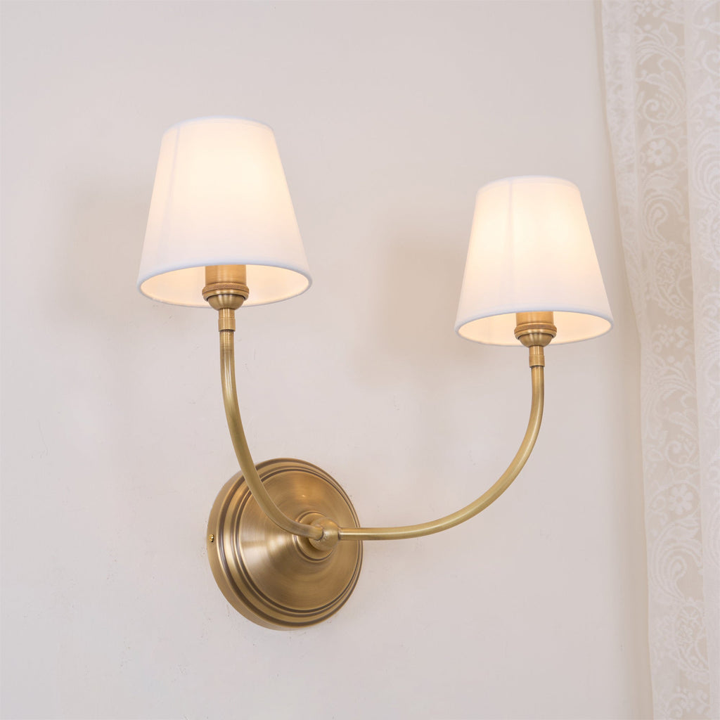 Nástěnná lampa Victor - černý bronz, látkové stínidlo