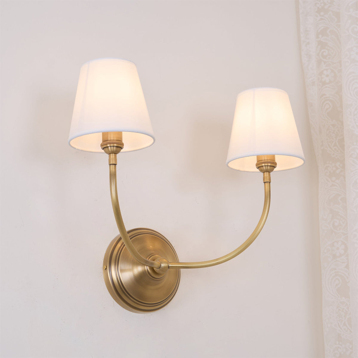 Nástěnná lampa Victor - černý bronz, látkové stínidlo