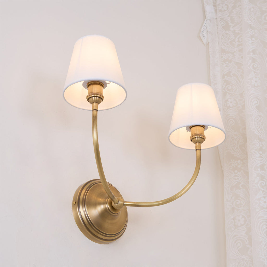 Nástěnná lampa Victor - černý bronz, látkové stínidlo