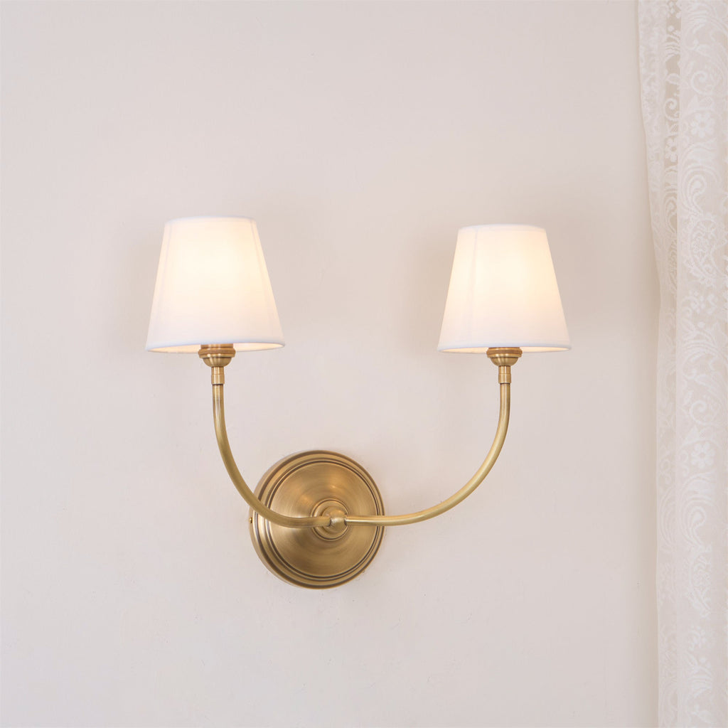 Nástěnná lampa Victor - černý bronz, látkové stínidlo