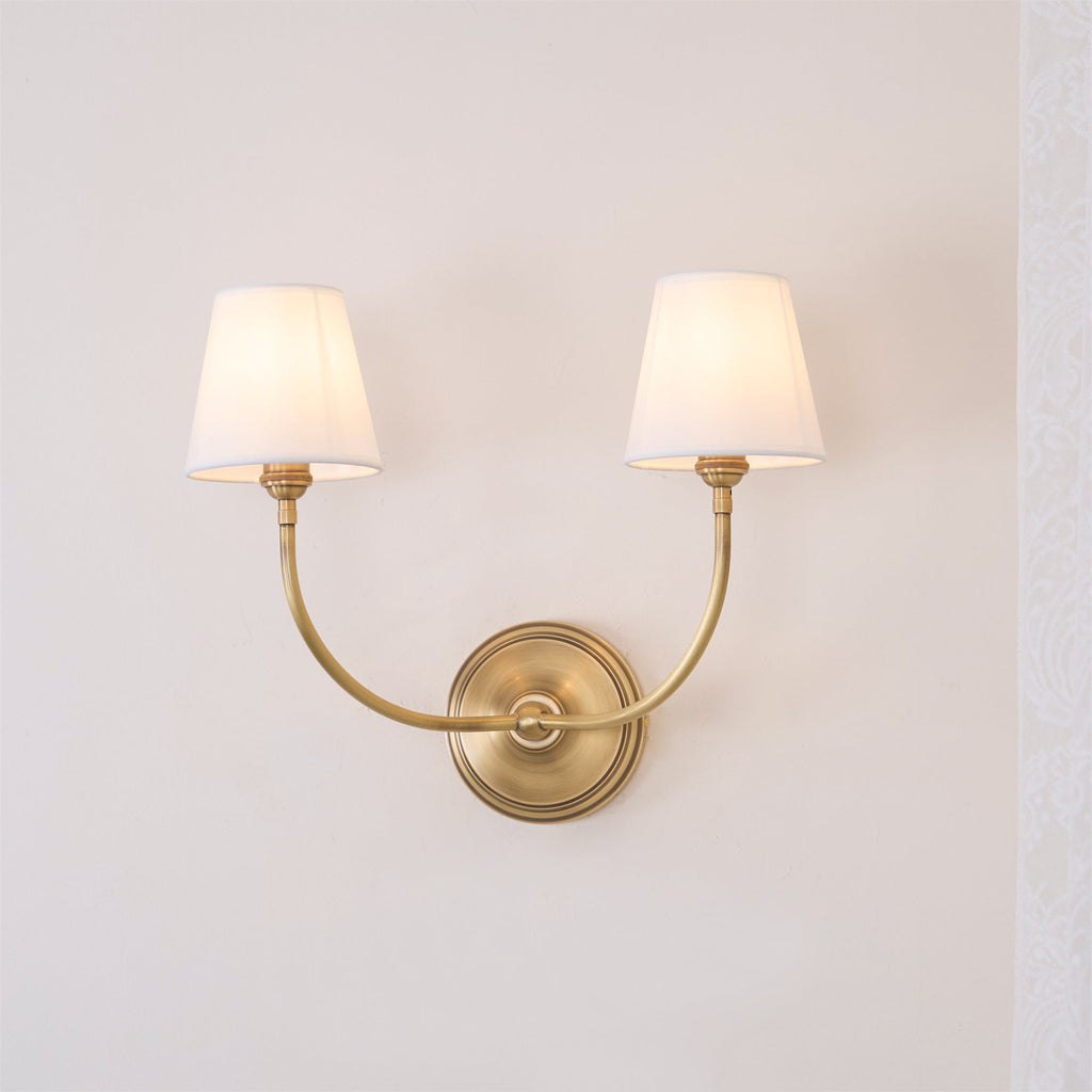 Nástěnná lampa Victor - černý bronz, látkové stínidlo