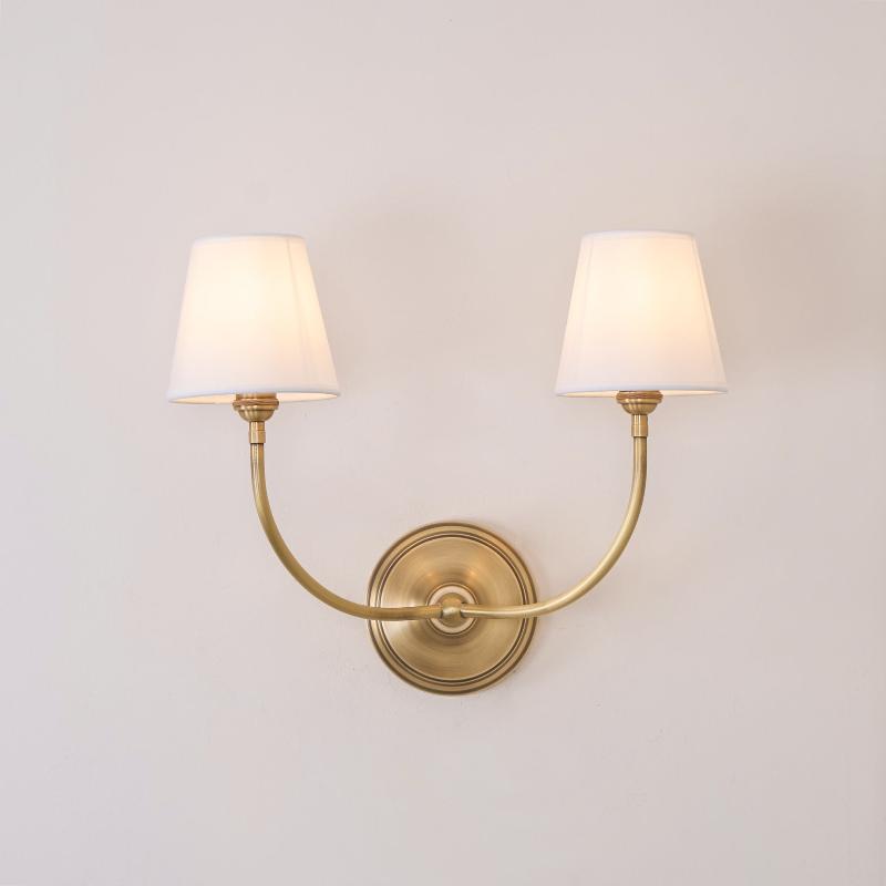 Nástěnná lampa Victor - černý bronz, látkové stínidlo