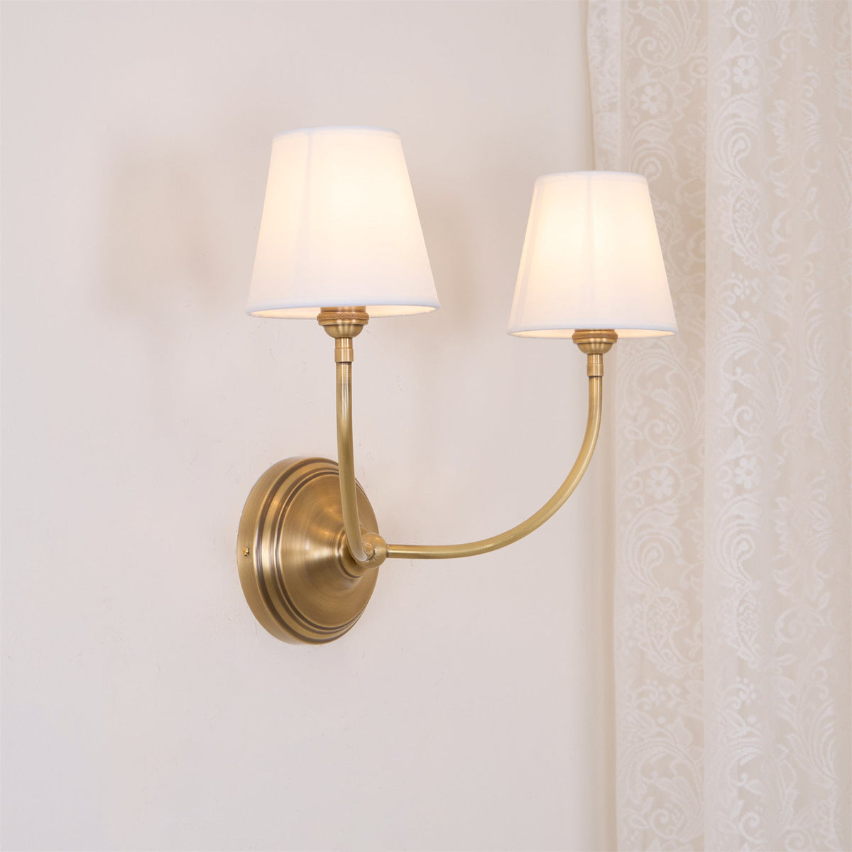 Nástěnná lampa Victor - černý bronz, látkové stínidlo