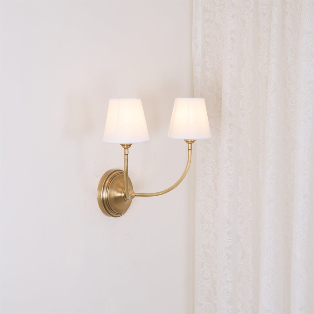 Nástěnná lampa Victor - černý bronz, látkové stínidlo