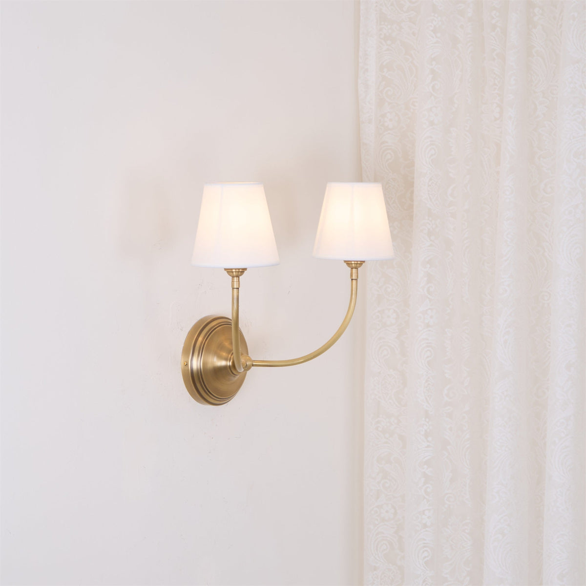 Nástěnná lampa Victor - černý bronz, látkové stínidlo