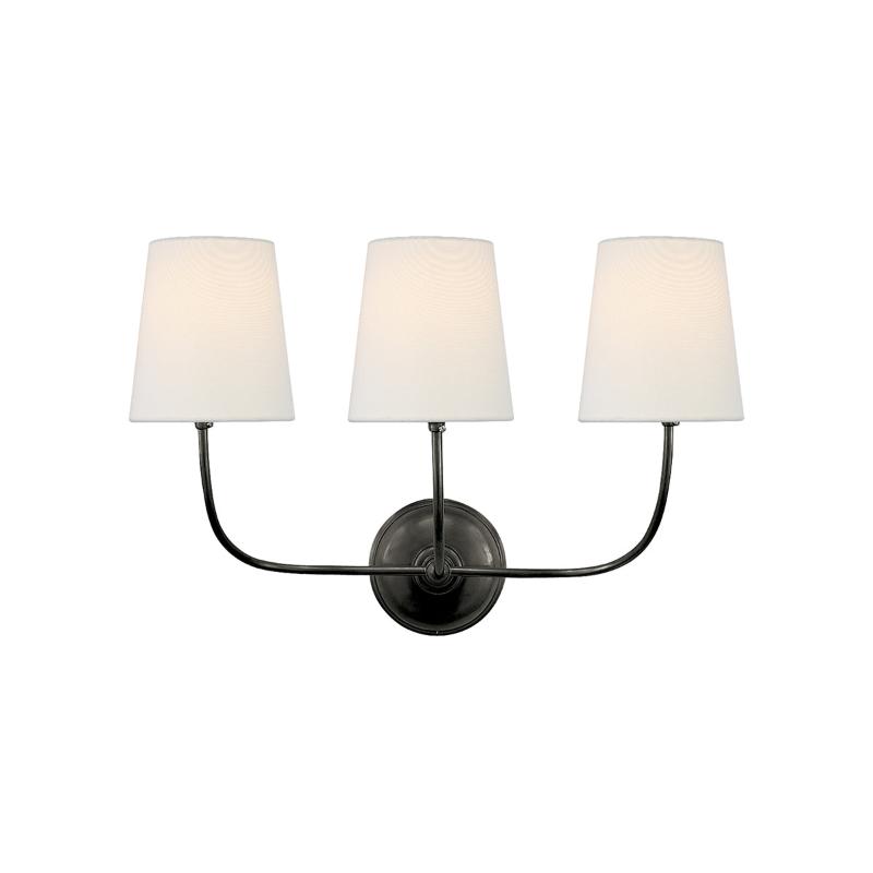 Nástěnná lampa Victor - černý bronz, látkové stínidlo