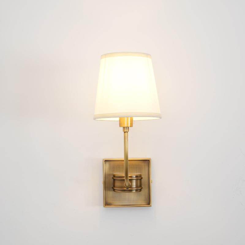 Nástěnná lampa Victor - černý bronz, látkové stínidlo