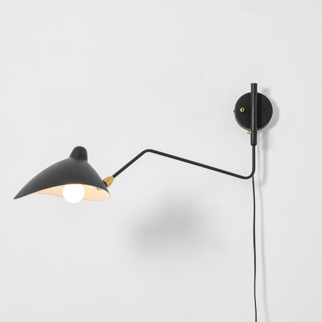 One-Arm Wall Sconce — 47″ Reach, Sculpted Design