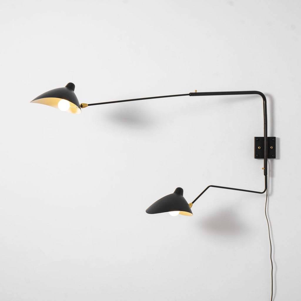 One-Arm Wall Sconce — 47″ Reach, Sculpted Design