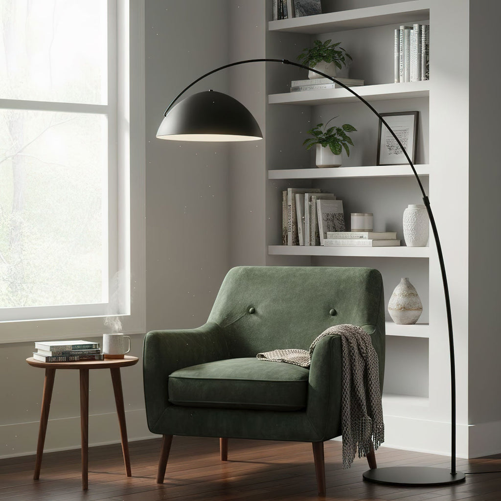 Verse Arc Floor Lamp — Swiveling Shade, Tapered Stem