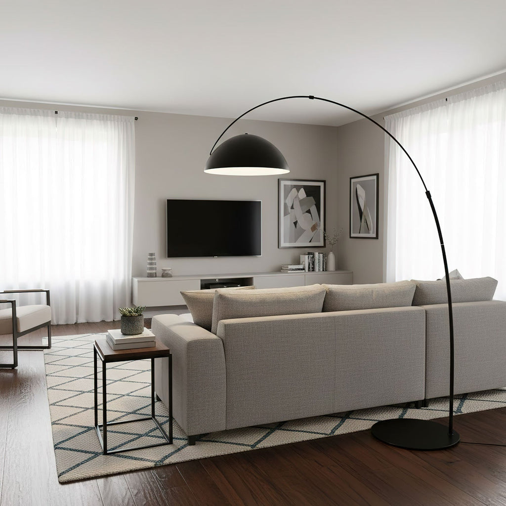 Verse Arc Floor Lamp — Swiveling Shade, Tapered Stem