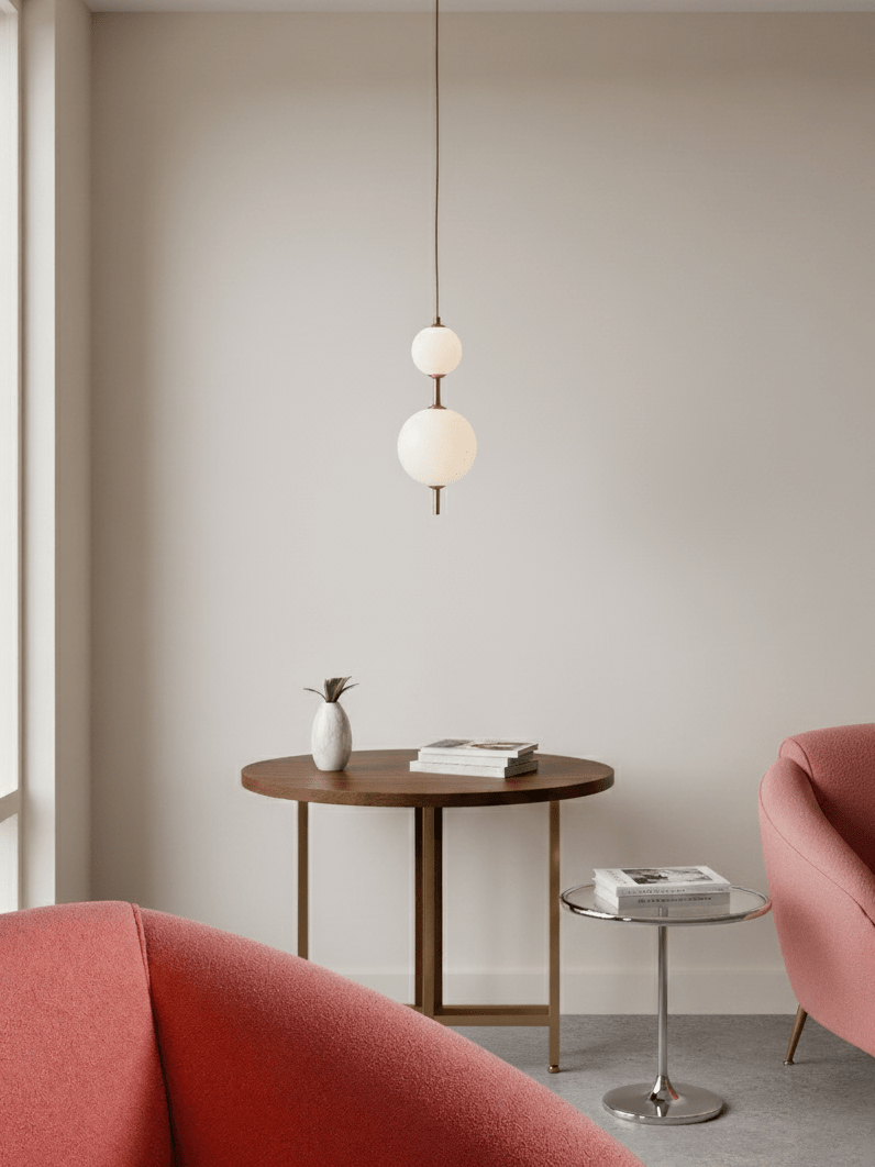Vertical Globe Pendant Lamp — Stacked Sphere Design, Integrated Illumination, Ceiling Suspension