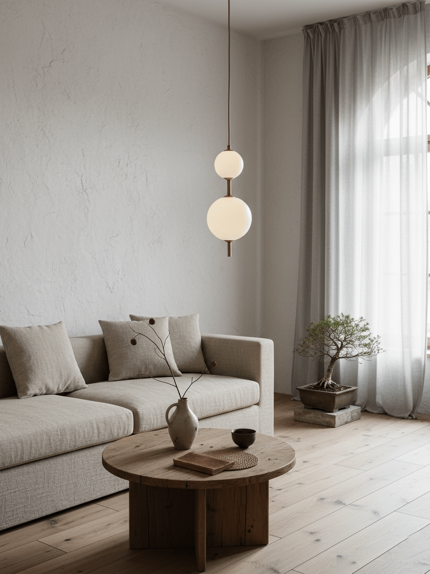 Vertical Globe Pendant Lamp — Stacked Sphere Design, Integrated Illumination, Ceiling Suspension