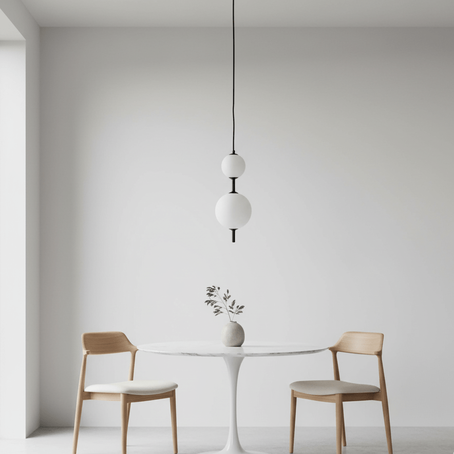 Vertical Globe Pendant Lamp — Stacked Sphere Design, Integrated Illumination, Ceiling Suspension