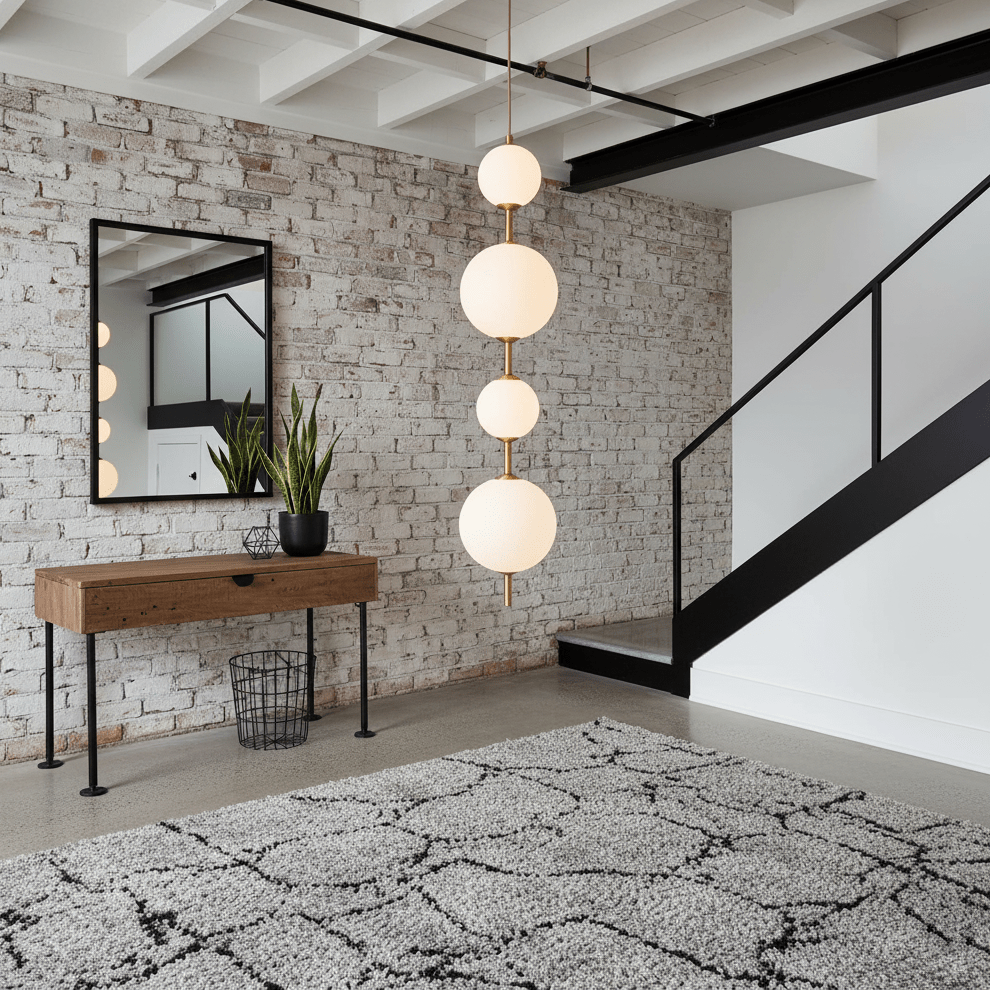 Vertical Globe Pendant Lamp — Stacked Sphere Design, Integrated Illumination, Ceiling Suspension