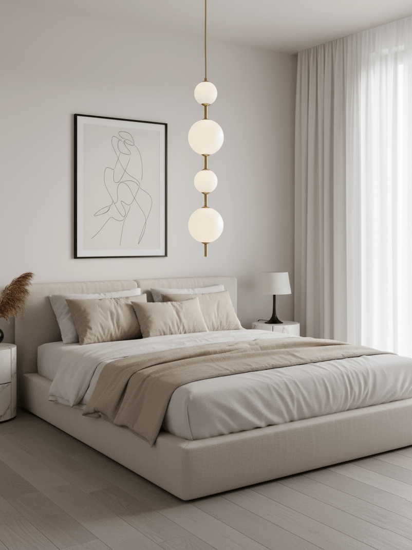 Vertical Globe Pendant Lamp — Stacked Sphere Design, Integrated Illumination, Ceiling Suspension