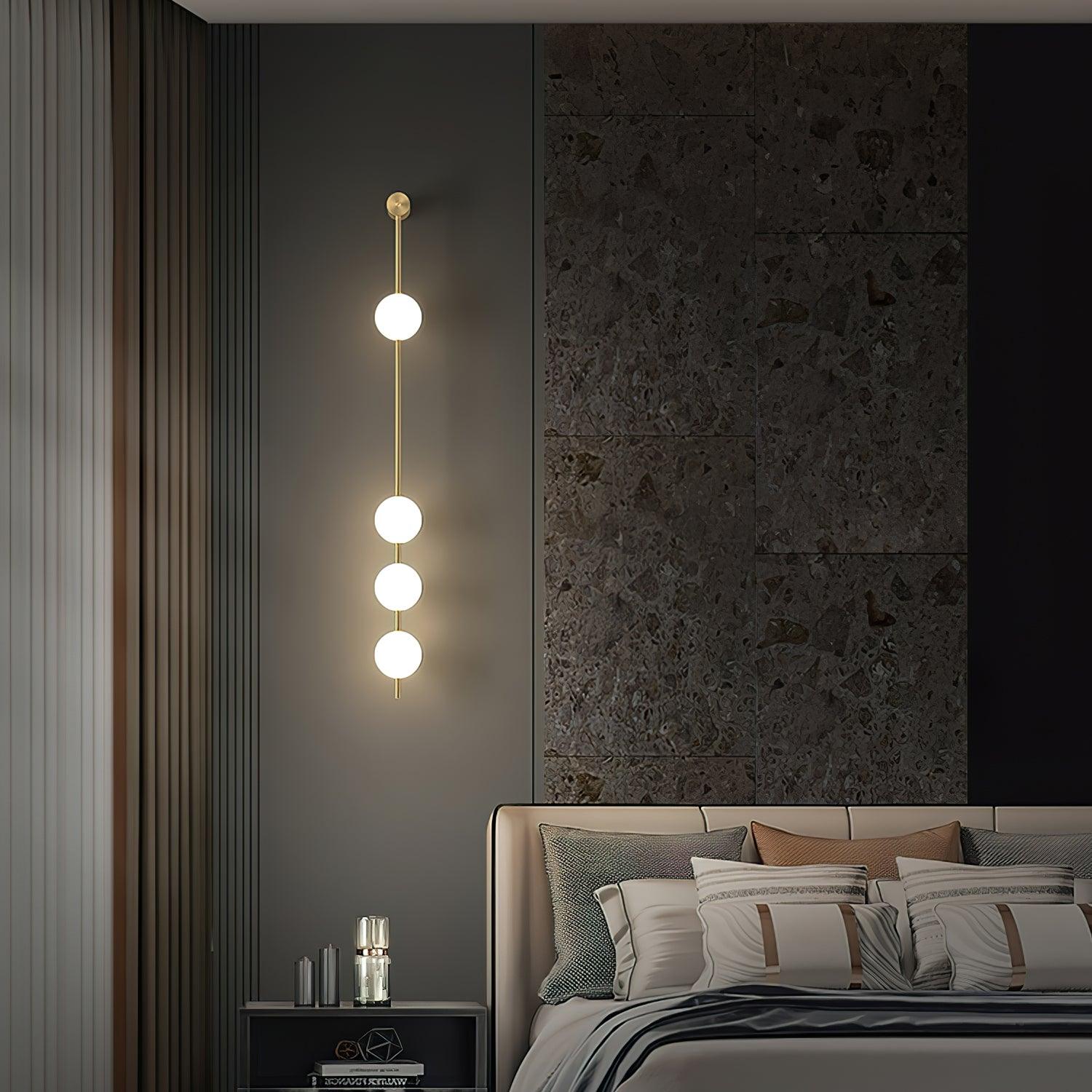 Vertical Balls Wall Lamp — Linear Sphere Chain