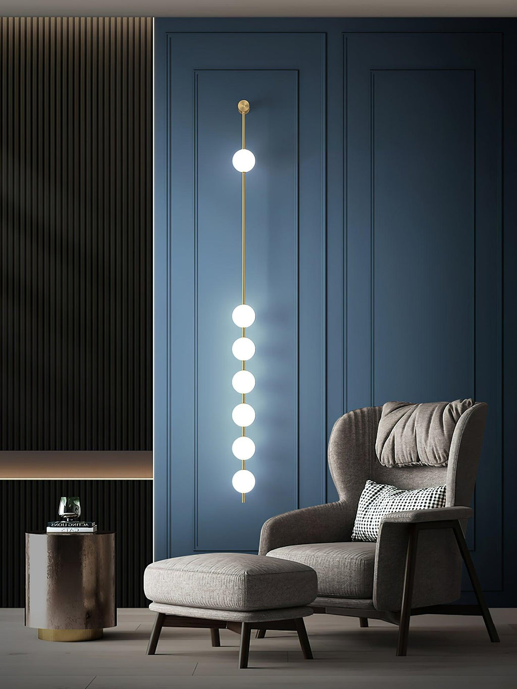 Vertical Balls Wall Lamp — Linear Sphere Chain