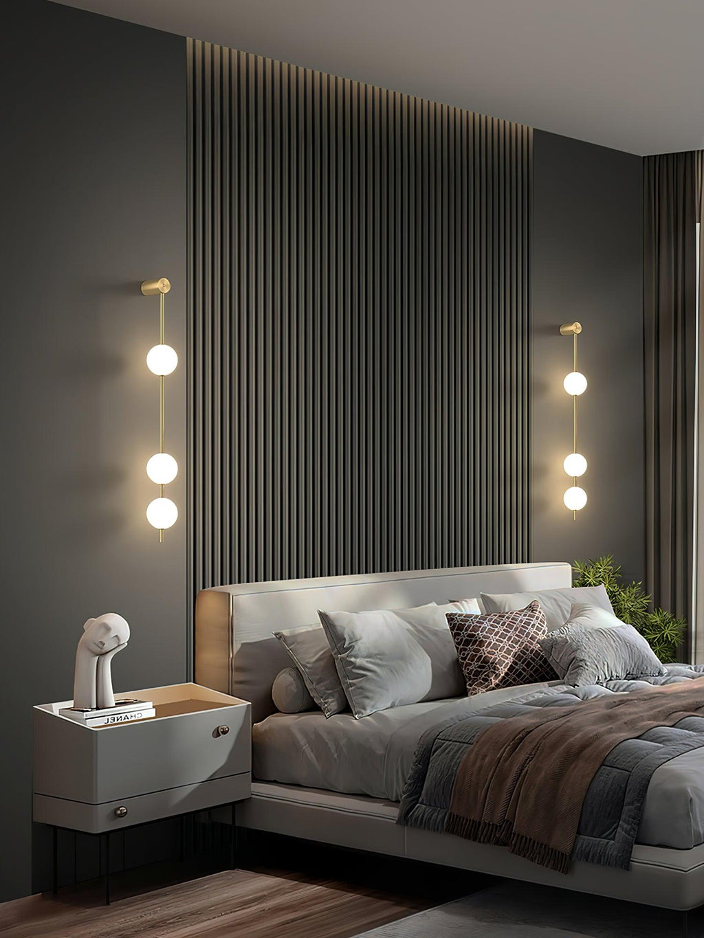 Vertical Balls Wall Lamp — Linear Sphere Chain