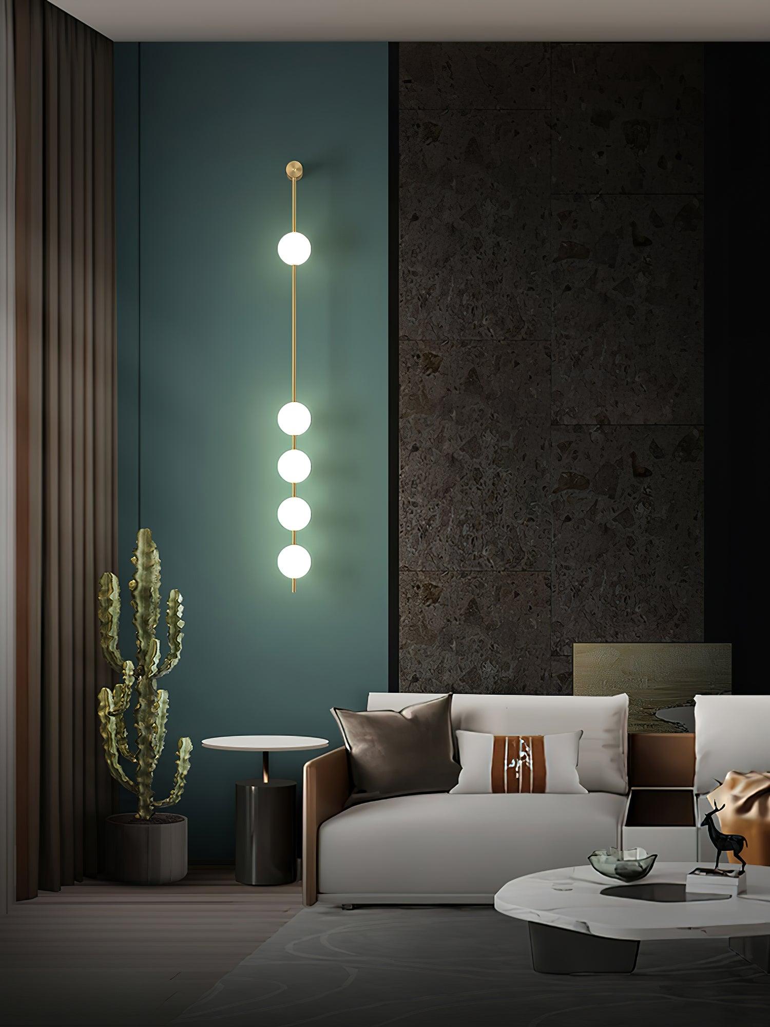 Vertical Balls Wall Lamp — Linear Sphere Chain
