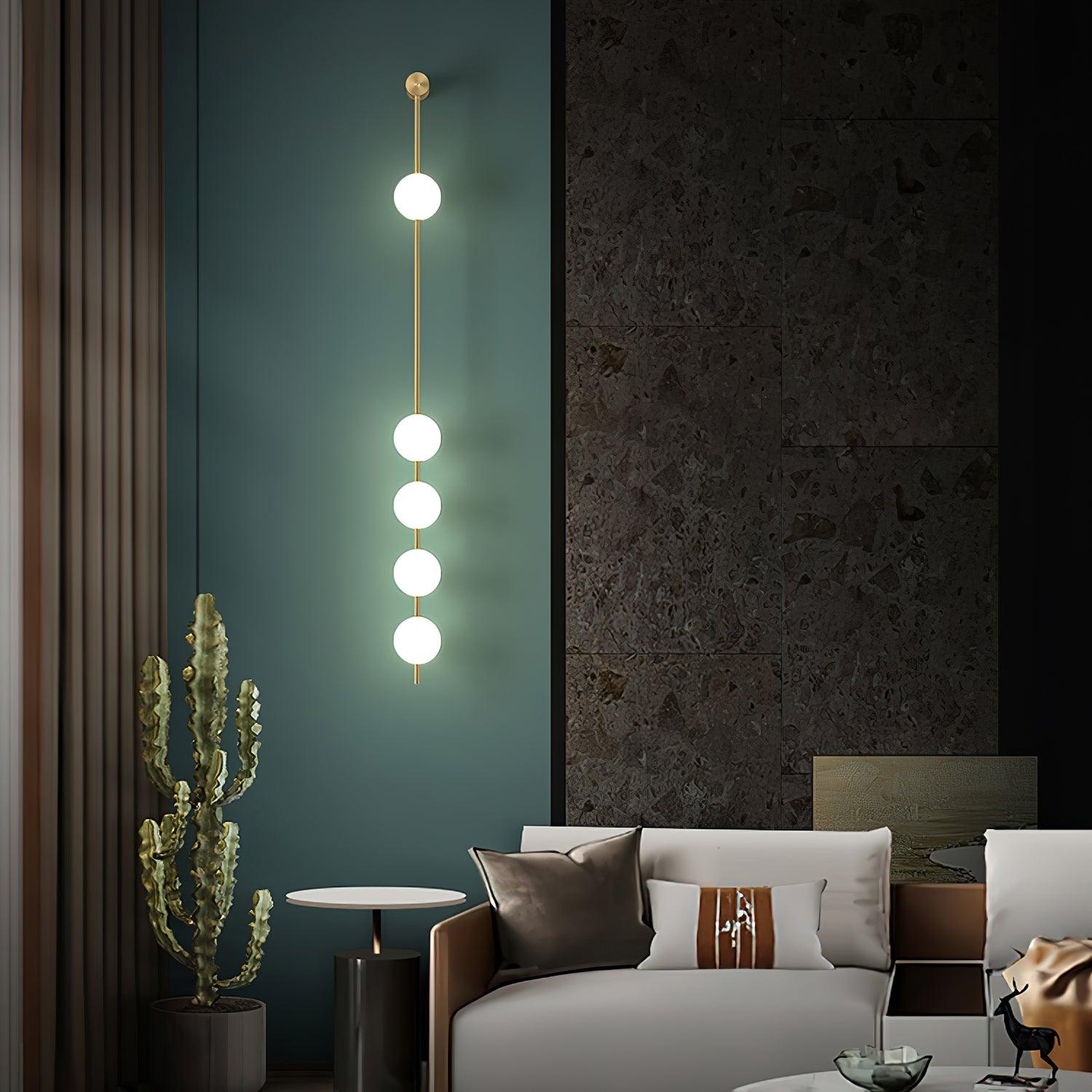 Vertical Balls Wall Lamp — Linear Sphere Chain