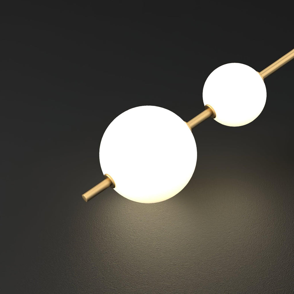 Vertical Globe Pendant Lamp — Stacked Sphere Design, Integrated Illumination, Ceiling Suspension