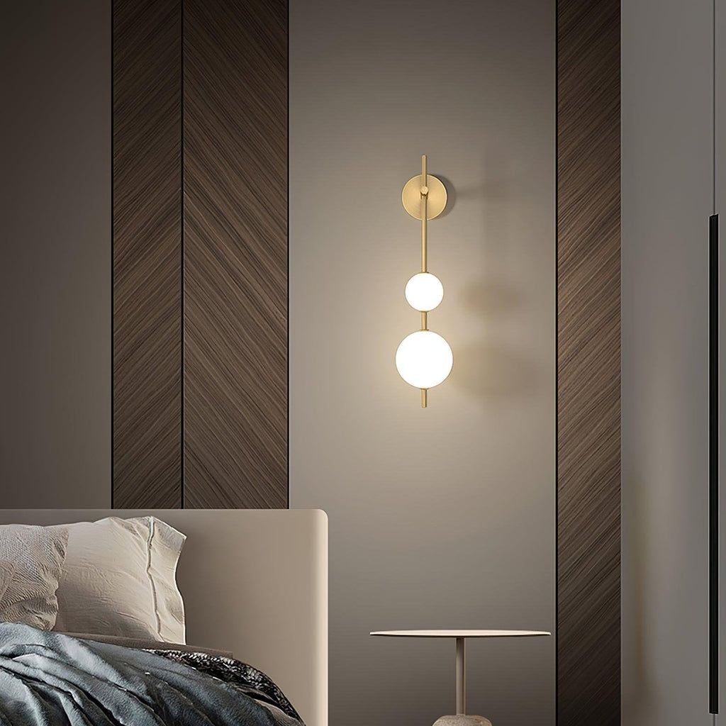 OrbitalGlow - pionowa lampa ścienna z motywem świata
